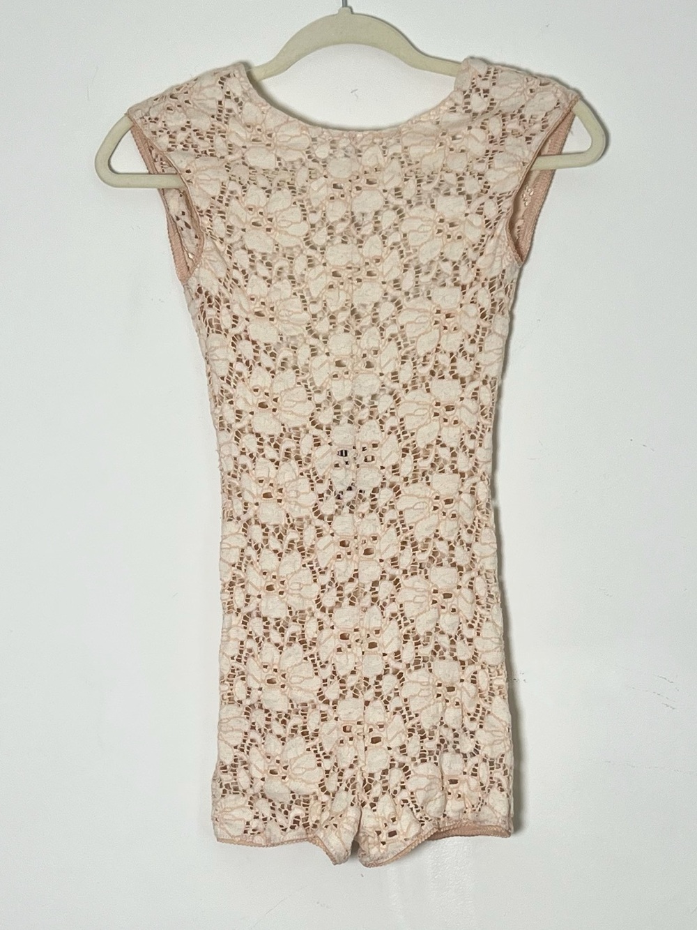 Free People Blush Lace Romper Bodysuit